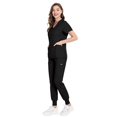 thumbnail image 1 of Traje quirúrgico de cuello dividido para mujer, ropa de mano con cepillo elástico para hospital, ropa de trabajo de enfermera de manga corta con estampado, 1 of 6