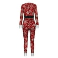 thumbnail image 4 of Diconna Femmes Hommes Noël Combinaison Flocon de Neige Impression Bodycon Manches Longues Haut Cou Costume, 4 of 5