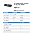 thumbnail image 2 of Left Headlight Assembly - Compatible with 2001 - 2005 Volvo S60 2002 2003 2004, 2 of 2