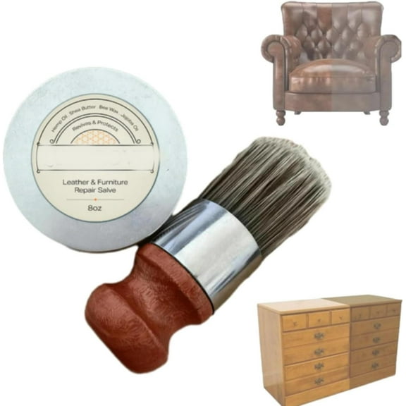 Leather Salve, Leather Cream, Furniture Repair, Leather Furniture Salve and Brush