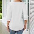 thumbnail image 7 of Long Sleeve Shirts for Women Fall Fashion 2024 Dressy Casual Blouses Trendy Pleated Tunic Tops White L, 7 of 7