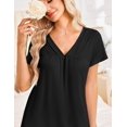 thumbnail image 2 of Ekouaer Nightgowns for Women V Neck Sleepshirt Short Sleeve Nightdress Lace Trim Night Gown House Dress with Pockets, 2 of 6