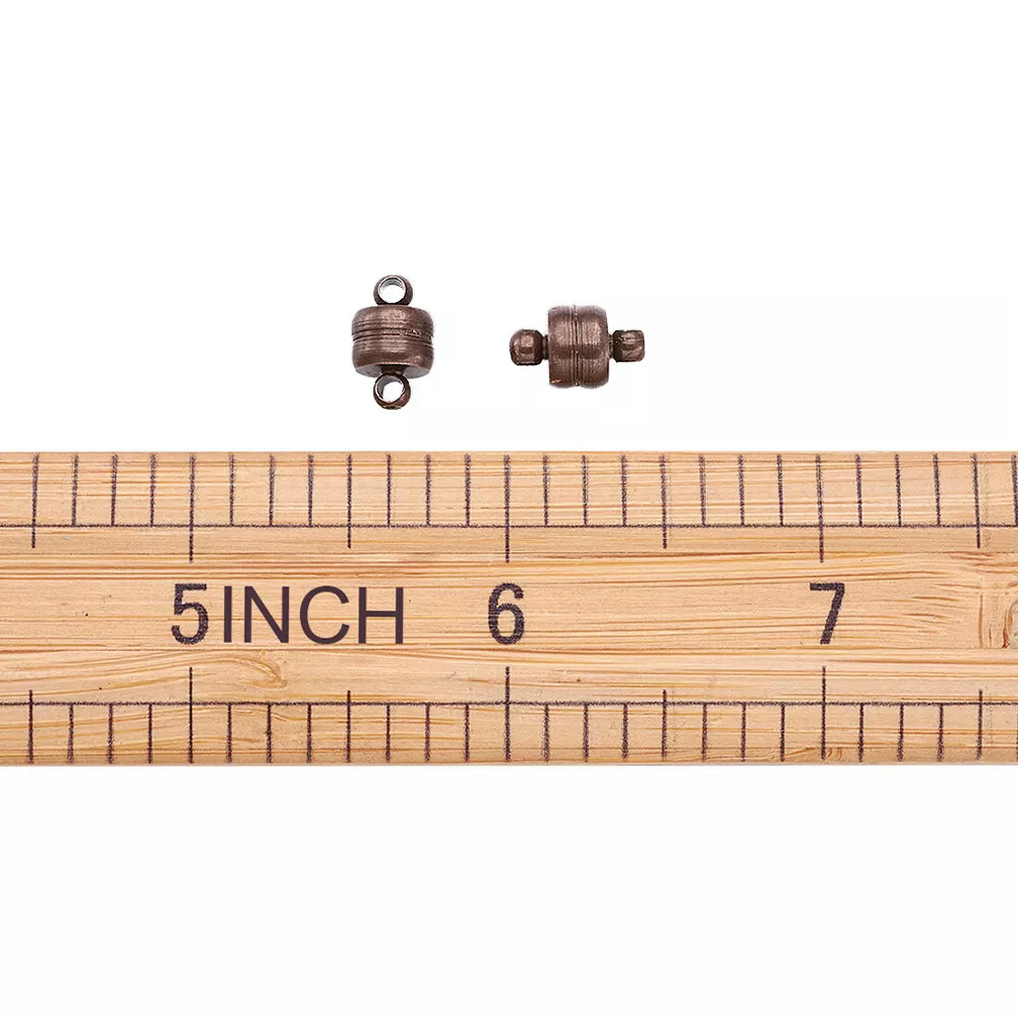 U8MO 100 Sets Red Copper Brass Magnetic Clasps Oval Smooth Mini Closure Findings 11mm