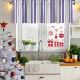 thumbnail image 5 of Purple Grey Stripe Curtain Valances for Windows, Kitchen Valance Window Treatments Panel 2 Pack, Farmhouse Minimalist Striped Rod Pocket Short Curtains for Bathroom Bedroom 54 x 18 Inch, 5 of 8