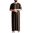 thumbnail image 2 of Dpytoraw Vintage Embroidered Men's Long Robe With Side Pockets Retro Muslim Thobe For Casual Wear Men’s Wrinkle-Free Shirts, 2 of 5