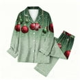thumbnail image 2 of FDGIU Festive Christmas Pajama Set, Women's Printed Long Sleeve Pjs, Cozy Holiday Loungewear, 2 of 5