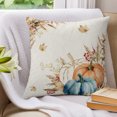 thumbnail image 3 of Pillow Covers 24x24 Set of 2, Orange Blue Pumpkin Fall Throw Pillow Covers Decorative Couch Cushion Cover, Thanksgiving Wheat Botanical Vintage Microfiber Soft Pillowcases for Bedroom Living Room, 3 of 9