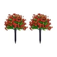 thumbnail image 4 of 2PAck 22inch Artificial Boxwood Topiary Ball Bushes with Multicolor Flowers, Outdoor Plants with Ground Spike, UV Resistant Faux Bushes Shrubs for Garden, Porch Decor, 4 of 9