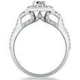 thumbnail image 2 of Pompeii 1 3/8ct Round Diamond Cushion Halo Vintage Engagement Ring 14k White Gold, 2 of 3