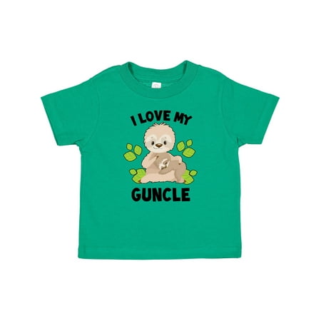 

Inktastic Cute Sloth I Love My Guncle with Green Leaves Gift Baby Boy or Baby Girl T-Shirt