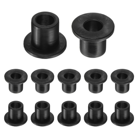 12pcs Flanged Sleeve Bearings Plastic Bushings ID 10.2mm x OD 15.9mm x Length 19.2mm Nylon Bushings, Black