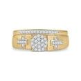 thumbnail image 2 of 10kt Yellow Gold Diamond Cluster Cross Bridal Wedding Ring Band Set 1/4 Cttw, 2 of 2