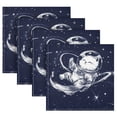 thumbnail image 5 of Qxltty Astronaut Cat Blue Stars Napkins 20×20in Perfect for Parties Dinners Weddings Cocktail Housewarming Cloth Napkins Set of 4, 5 of 8