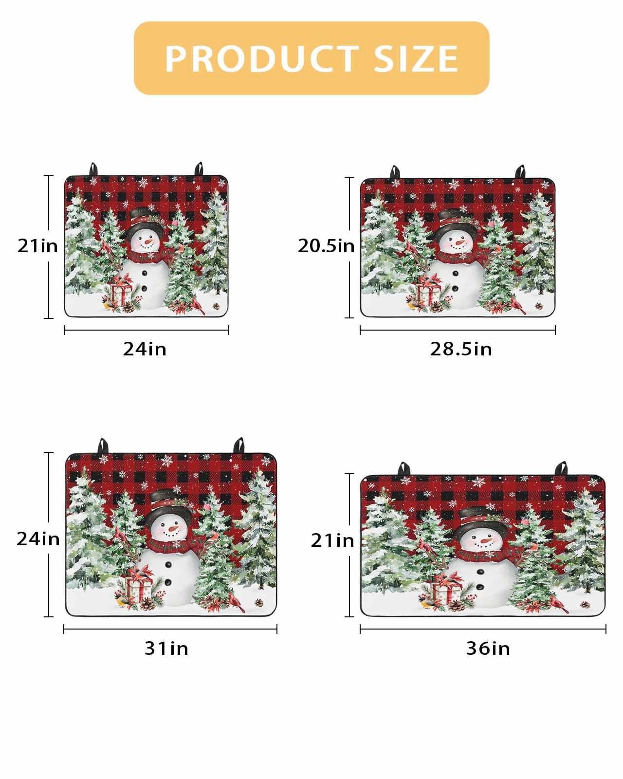 Large Induction Cooktop Protector Mat Christmas Stove Top Covers for Electric Stove, Snowman Snowflake Trees Watercolor Birds Red Plaid Decorative Stove Burner Cover Mats, Glass Top Stove Cover
