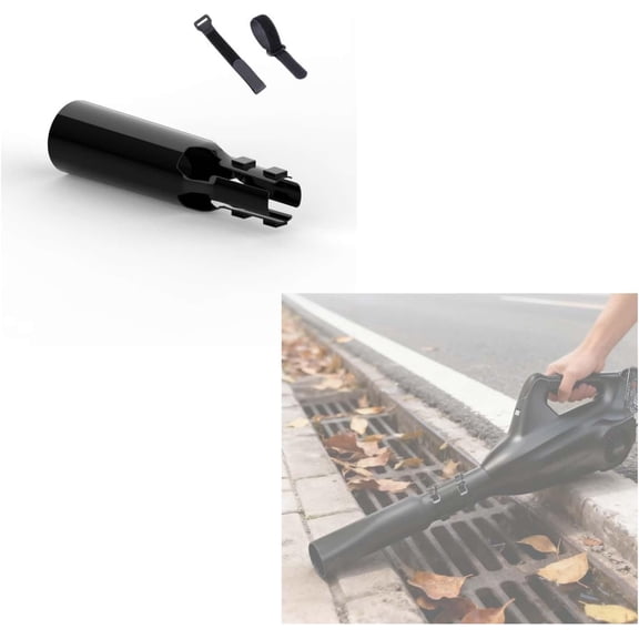 Leaf Blower Air Booster - 2X Blower Attachment, 2X Airflow Amplifier & Plastic Turbo Extension, Universal Fit for 2-4 Inch Nozzles, Air Flow Booster for Yard Lawn Cleanup (1PC, Black)