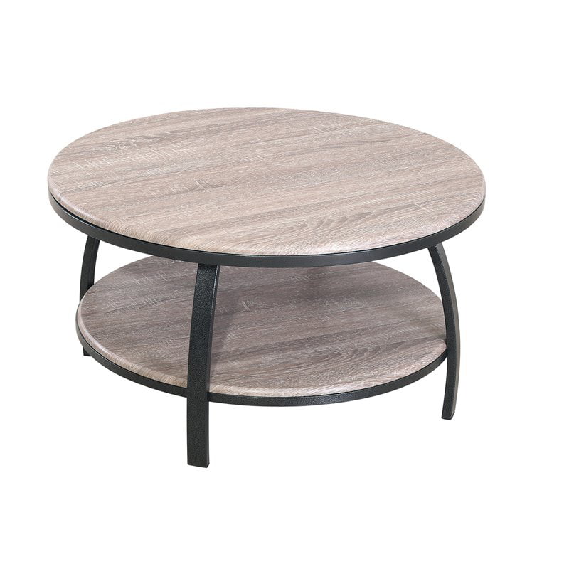 Bay Curtis Round Coffee Table, Dark Wood Round Coffee Table Set