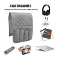 thumbnail image 5 of FNNMNNR Non-Slip Couch Recliner Chair Armrest Organizer with 5 Pockets Armchair Caddy for Smart Phone, Book, Magazines, Ipad, TV Remote Control Holder, 35x13 inches (Grey), 5 of 6