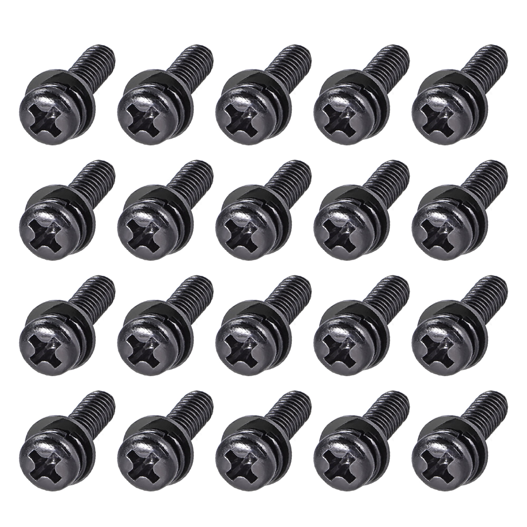 M5 x 16mm Carbon Steel Phillips Pan Head Machine Screws Bolts Combine