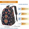 thumbnail image 3 of Pioneer Flower Floral Print Pattern 17" School Backpacks for Teens,Waterproof Oxford Fabric,S-Shape Padded Straps for School,Travel,Hiking,Camping, 3 of 5