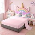 thumbnail image 3 of Erosebridal Kawaii Unicorn Kids 7-Piece Bedding Comforter Set,Dreamy Princess Style King Bedding Sets For Girls,Reversible Pink, 3 of 7