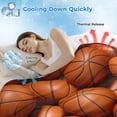 thumbnail image 3 of Basketball Cooling Blanket, Lightweight Breathable Summer Throw Blanket with Double Sided Cold Effect, Sports Brown Basketball Picnic Beach Blankets Bed Sheet for Hot Sleepers 30"x40", 3 of 8