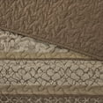 thumbnail image 4 of Noaman 5-Piece Reversible Jacquard Bedspread Set with 2 Shams & 2 Pillows, Brown/Gold Queen Size 102x118 Inch, 4 of 14