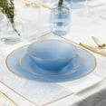 thumbnail image 2 of EcoQuality 12oz Translucent Blue Plastic Round Bowls with Gold Rim - Disposable Translucent Plastic Soup Bowls, Heavy Duty Salad Bowls, Dessert Bowl, Baby Showers, Weddings, Birthday Party (80 Pack), 2 of 2