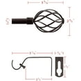 thumbnail image 3 of H.VERSAILTEX Adjustable Twist Cage Single Curtain Rod Set 3/4in Diameter 48-84in , Bronze, 3 of 7