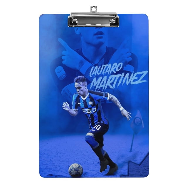Lautaro Martínez Portapapeles de acrílico A4, tamaño carta estándar, carpeta con clip 12.5" x 8.5" para estudiantes, profesores y oficina
