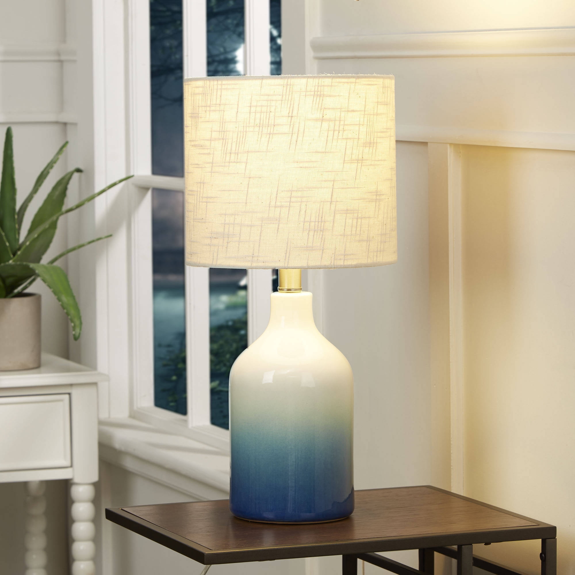 Better Homes Gardens Blue Ombre Ceramic Table Lamp Com