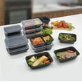 thumbnail image 5 of Mainstays Reusable Assorted Meal Prep Container, Black, 25 Pack, 5 of 7