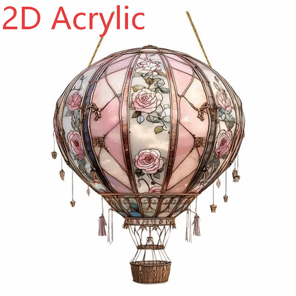 Hot Air Balloon Solar Lantern for Garden Decor, Flickering Flame Hanging Solar Light for Outdoor Decorations, Blue & Purple Lamp for Yard Tree Porch Party