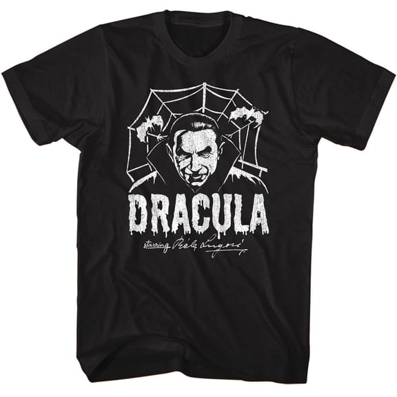 Bela Legosi Dracula Creepy Web Horror Movie T-shirt, Small Black