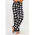 thumbnail image 4 of DEVOPS 2 Pack Women's Buffalo Plaid Plush Fleece Pajama Pants Sleepwear (X-Small, White/Fuchsia Black), 4 of 7