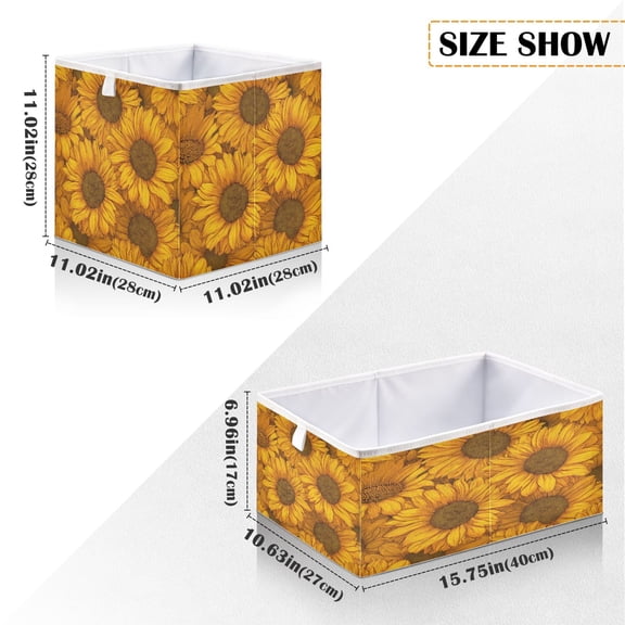 Iauyy Foldable Home Closet Storage Bins - Waterproof 300D Oxford Cube Baskets with Handles for Clothing Storage Books, Add Vitality