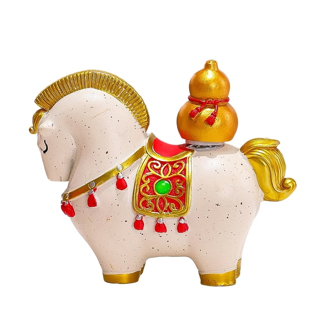 Figura de caballo de dibujos animados de estilo chino, estatua del año del caballo que trae riqueza, fortuna, caballo de la suerte, adorno decorativo de Feng Shui.