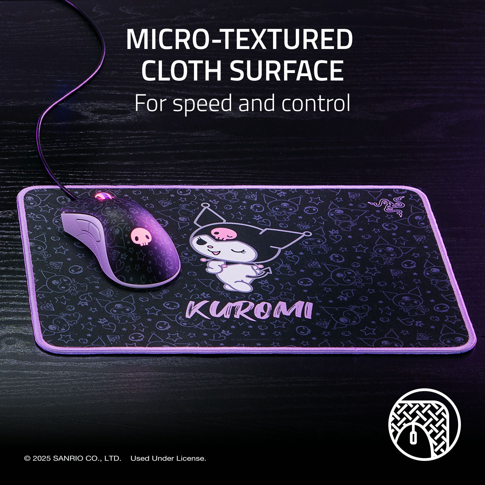Razer DeathAdder Essential and Goliathus Mouse Mat Bundle - Kuromi Edition