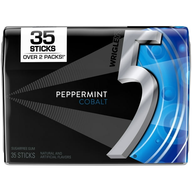 5 Gum, Sugar Free Cobalt Chewing Gum, 35piece