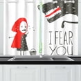 thumbnail image 3 of MKHERT Funny Fairy Tale Little Red Riding Hood And Wolf Window Curtains Kitchen Curtain Room Bedroom Drapes Curtains 26x39 inch, 2 Piece, 3 of 3