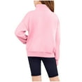 thumbnail image 5 of asjyhkr Kids Girls Half Zipper Crew Neck Long Sleeve Hoodless Sweatshirts 5-14 Years Breathable Casual Workout Outdoor Playing Solid Color Tops with Pockets,Size 120-160, 5 of 8