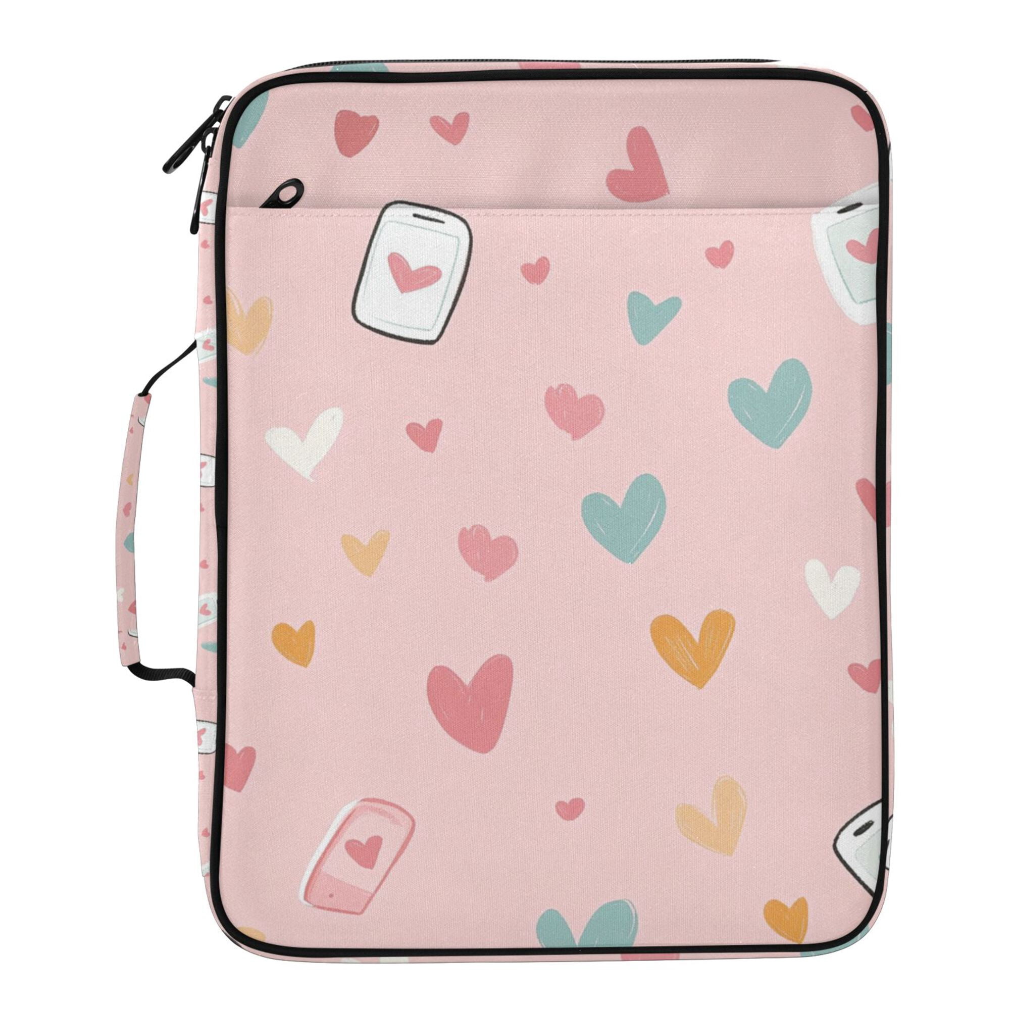 FORMRS Accordion File Folder A4 Size 7-Pocket Expanding Document Organizer Bag with 3 Ring Binder, Love in The Air