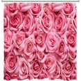 thumbnail image 4 of Valentine''s Day Shower Curtain Romantic Pink Rose Floral Shower Curtain Set for Bathroom Spring Nature Plant Flower Waterproof Fabric Bath Curtain with 12pcs Hooks, 72x72 Inch, 4 of 5