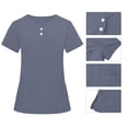 thumbnail image 4 of Womens Scrubs Set Short Sleeve V Neck Top & Jogger Pants 2 Piece Nursing Uniform Workwear with Pockets Stretch Breathable Medical Hospital Clinic Outfit, 4 of 9