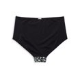 thumbnail image 3 of Calvin Klein BLACK MULTI Pleated High-Waist Bikini Swim Bottom, US Small, 3 of 3