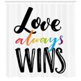 thumbnail image 3 of Ambesonne Pride Shower Curtain, Love Always Wins Phrase, 69"Wx75"L, Multicolor, 3 of 3