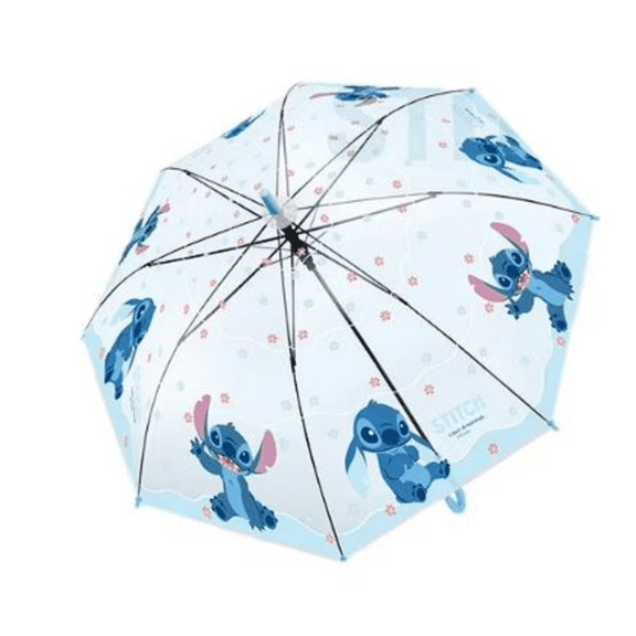 Stitch Cartoon Transparent Stick Umbrella. Best Gift.