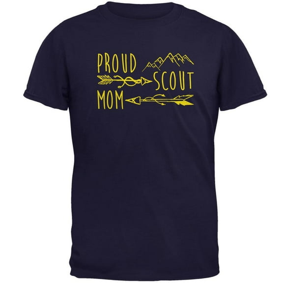 Proud Scout Mom Gold Mens T Shirt Navy LG