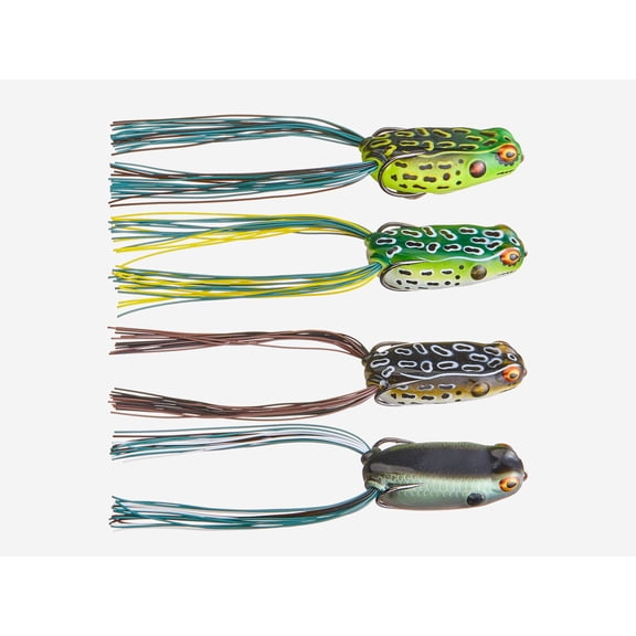 Booyah Poppin Pad Crasher Jr 4 Pack - Hollow Body Frog Fishing Lures