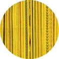 thumbnail image 1 of Ahgly Company Indoor Round Abstract Yellow Modern Area Rugs, 5' Round, 1 of 4