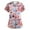 Pink_BZ31, variant on Lumtrix Valentines Day Scrub Tops Women Plus Size Stretch V Neck Short Sleeve Shirt Soft Side Slit Nursing Uniform with Pockets Multicolor 4XL
